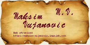 Maksim Vujanović vizit kartica